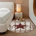 thumbnail image 3 of Western Texas Star Washable Round Area Rug 3 ft, Vintage Red Star Berry White Wood Grain, Soft Non Slip Rugs Stain Repellent Indoor Felt Carpet for Living Dining Room Bedroom Home Office, 3 of 9