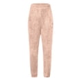 thumbnail image 4 of Womens Fluffy Teddy Plush Sweatpants Fuzzy Warm Wide Leg Lightweight Cinch Bottom Baggy Pajama Pants Sleepwear, 4 of 5