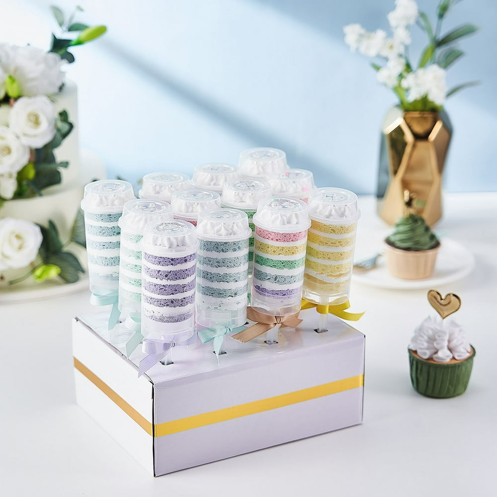 Efavormart 12 Pack Clear Plastic PushUp Cake Pop Shooter with Display