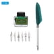 thumbnail image 3 of Conjunto de pluma de pluma tallada Uxcell de 21.5cm/8.5", pluma de pluma con conjunto de tinta y 6 puntas de repuesto para escribir, verde oscuro, 3 of 5