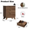 thumbnail image 2 of FANRAL Fluted Nightstand with Charging Station,Modern Bedside Table with Drawers,Wood End Table Small Dresser for Bedroom Living Room,Walnut Night Stand, 2 of 7