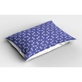 thumbnail image 2 of Ambesonne Blue Pillow Sham 2 Pack, Indigo Floral Geometric, 30"x20", Dark Blue Sky Blue, 2 of 3