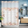 thumbnail image 6 of Easter Rabbit Ears No Hooks Shower Curtain with Snap-in Liner Spring Flowers Pink Floral Easter Eggs Bunny Ears Grey Plaid Shower Curtains for Bathroom, Waterproof, Easy Install, Washable 72"x96", 6 of 9
