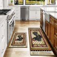 thumbnail image 2 of Rooster Kitchen Rugs Farmhouse Style Kitchen Mats for Floor Anti Fatigue Memory Foam Kitchen Mat Cushioned PVC Leather Kitchen Rug Set, Beige 17.3x28+17.3x47 inch, 2 of 6