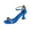 Blue, variant on LOVZFMLL Heel Sandals for Women 2025 Flare Heels Square Open Toe Ankle Strap Dress Sandals for Casual Walking Wedding Dating Gold 6