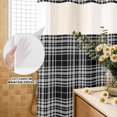 thumbnail image 4 of No Hook Shower Curtain, Buffalo Plaid Shower Curtains for Bathroom with See Through Top Window, Black White Gray Farmhouse Gingham Striped Waterproof & Washable Bath Curtain Extra Long 72"x84", 4 of 9