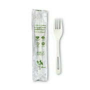 World Centric TPLA Compostable Cutlery, Fork, 6.3", White, 750/Carton (WORFOPSI)