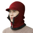 thumbnail image 3 of Bobasndm Men's Winter Warm Wool Ear Protection Hat Warm Thick Knitted Bicycle Hat Scarf Wind Visor Hiking Hat, 3 of 9