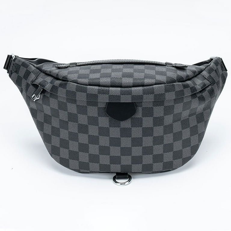 LUXUR Woman Man Fashion Checkered Crossbody Waist Bag Sling Pack