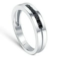 thumbnail image 2 of Pompeii Mens 14K White Gold Black 1/4ct Diamond Wedding Ring (Black,AAA), 2 of 4