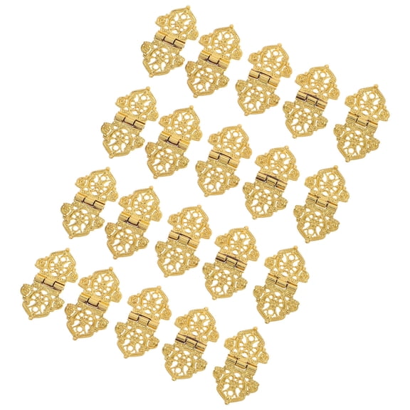 GETAJGHSD 20Pcs Retro Golden Metal Hinges for Wooden Cabinets Durable Zinc Alloy