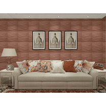 Art3d 3D Leather Tiles Decoartive 3D Wall Panels, Chocolate Wave 23.6" x 23.6" (6 Pack)