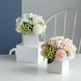 thumbnail image 3 of Flower in Ceramic vase, Artificial Hydrangea Flower Arrangement and vase Home Decoration Artificial Flower (White), 3 of 9