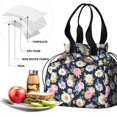 thumbnail image 4 of Pioneer Flower Floral Print Pattern Drawstring Lunch Bag Women - Drawstring Lunch Bag Insulated for Work Office - Stain-Resistant Large Lunchbags for Women with Multi-Pockets, 4 of 6