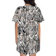 thumbnail image 4 of Womens Pajama Sets With Pocket, Leopard And Zebra Lounge Sets Short Sleeve Sleepwear PJ Sets for Women, 4 of 6