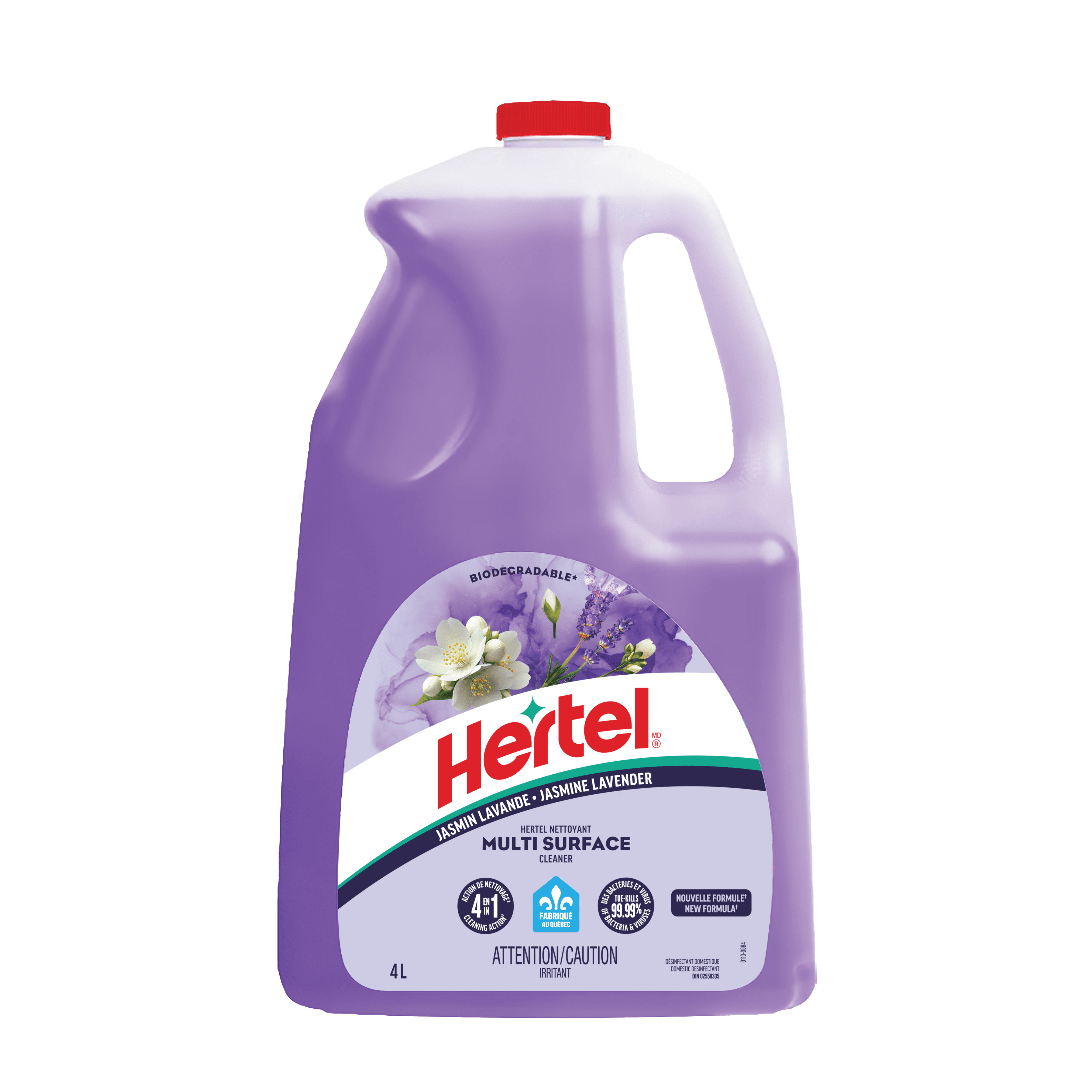 Hertel Multi-surface cleaning disinfectant dilutable, Jasmin lavender, 4L
