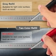 thumbnail image 3 of 2 Pack Carpenter Pencils Mechanical Pencils with 12 Refills, Construction Pencils with Built-in Sharpener, Long Nib Deep Hole Pencil Marker, Heavy Duty Woodworking Pencils for Architect (2 Colors), 3 of 8