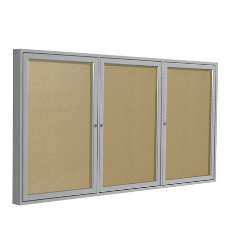 UPC: 0014935516901 | Ghent s Vinyl 36  x 72  3 Door Enclosed Bulletin Board in Caramel