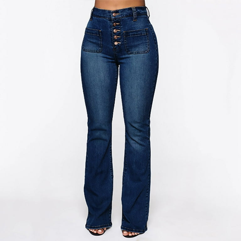 ASEIDFNSA Tall Women On Pants Size 16 Pants for Women Length Jeans Slim  Bell Jeans Jeans Waist Pants Flare Mid Women Women'S Jeans