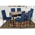 thumbnail image 1 of Comedor Troya 6 Azul Sillas Tubulares y Cubierta de Tablero Veteado MOBILKRAFT Modelo Troya 6 Tablero, Estilo Clasico en Color Azul y Negro, 1 of 3