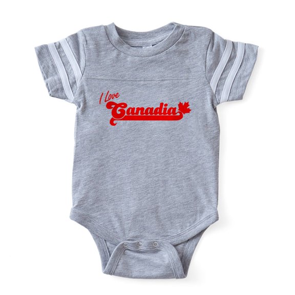 CafePress - I Love Canadia - Cute Infant Baby Football Bodysuit