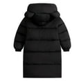 thumbnail image 5 of YUNAFFT Kids' Long Puffer Coat Pure Color Thickened Knee-Length Winter Parka Loose Casual Outerwear, 5 of 9