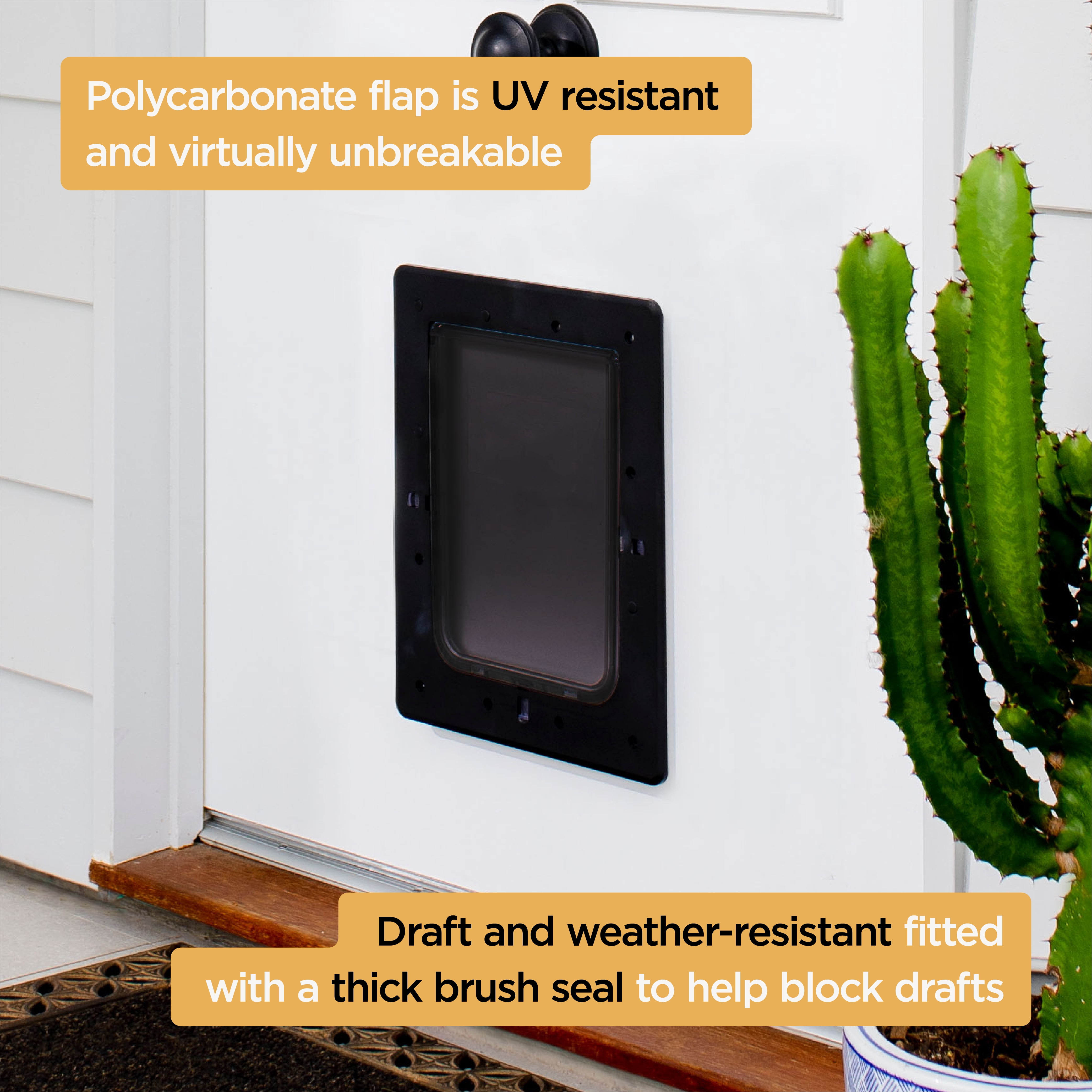 Hakuna Pets Super Tough Small Pet Door Screens, Doors up to 2.17" Thick, for Pets up to 20 lb, Black