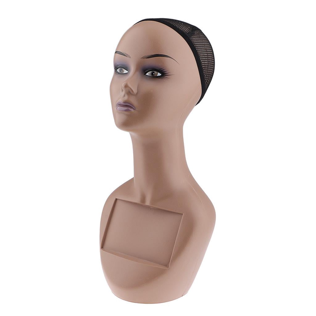 EHJRE Manikin Head Bust with Net for Wigs Styling Making, Hats, Sunglasses Display - Purple Lip