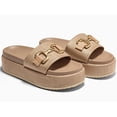 thumbnail image 4 of Womens Platform Sandals Raffia Espadrilles Metal Chain Slip on Open Toe Cute Beach Slide Sandals, 4 of 4