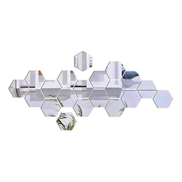 Kits De Calcomanías De Pegatinas De Pared De Espejo Hexagonal Extraíbles Para La Decoración Del Dormitorio De La Sala De Estar Del Hogar 12 Uds. Yuarrent HA046412-02