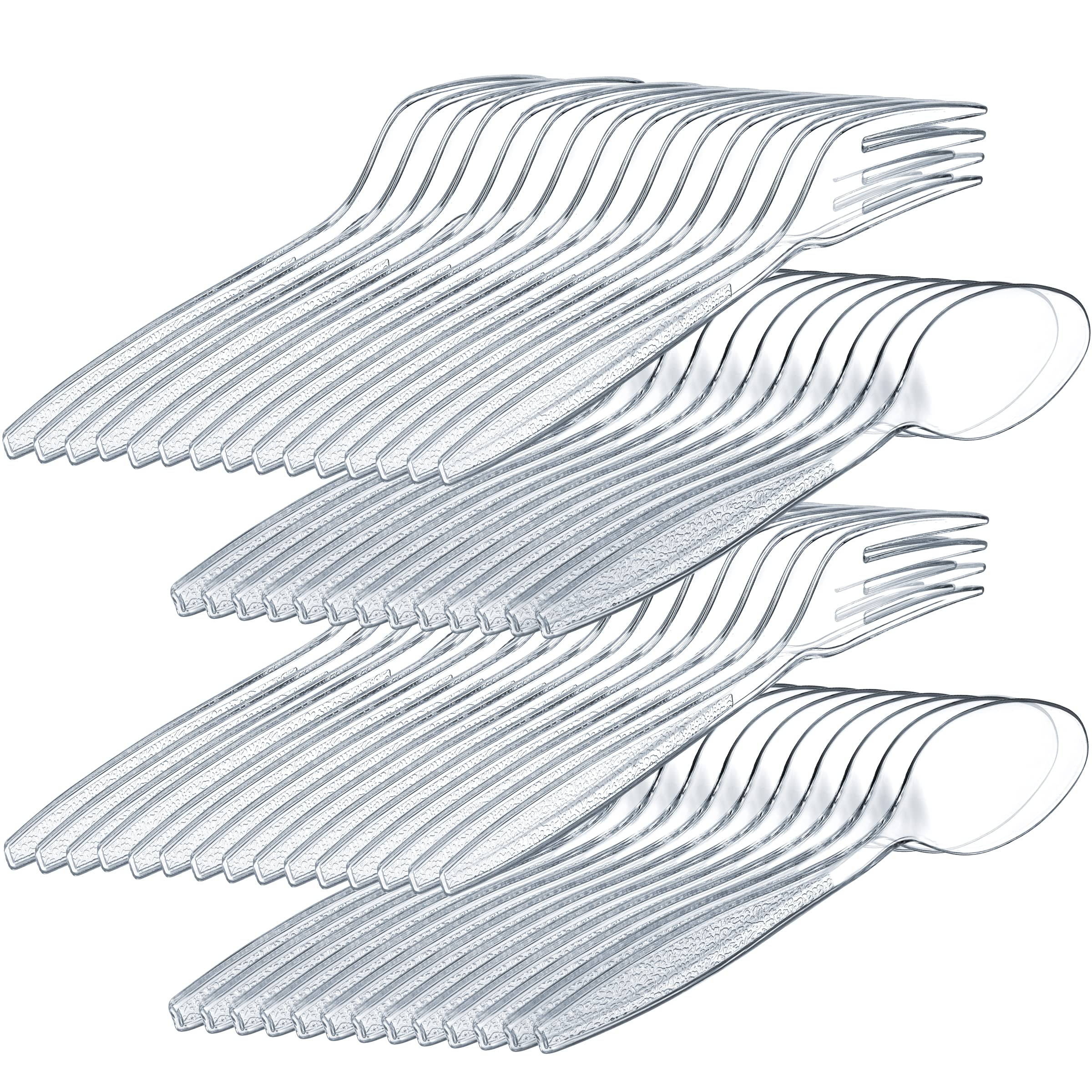 JoyServe Clear Plastic Cutlery Set, Bulk 1440 Count photo 7