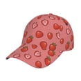 thumbnail image 6 of Lsque Red Strawberry Baseball Cap Trucker Low Profile Hat Golf Dad Hat Adjustable Original Classic Unconstructed Plain Cap Men Women, 6 of 9
