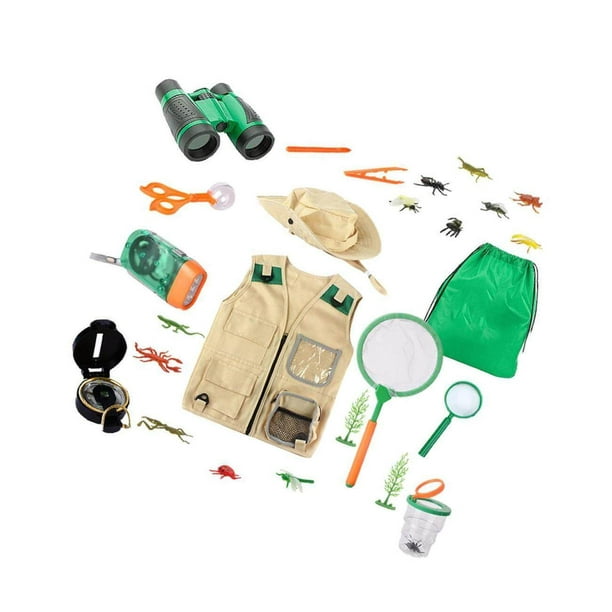 enqiretly Outdoor Explorer Set Toddlers Cargo kids fishing vest Vest and  Hat for vest camping Park Ranger Zoo Keeper 