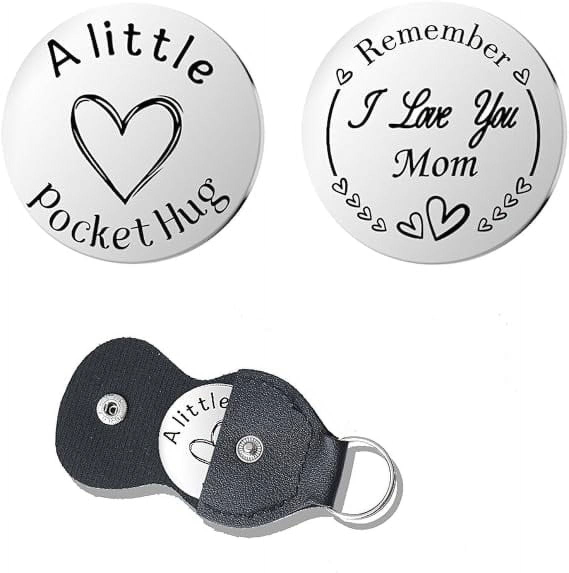 "A Hug From Me To You" Pocket Hug Token Keychain - Stainless Steel Keepsake For Long Distance Relationships
