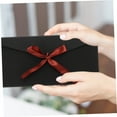 thumbnail image 5 of PAMINGONO 10Pcs Black Kraft Invitation Envelopes with Bowknot Design for Decorative Use, 5 of 6