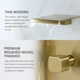 thumbnail image 3 of Wall Mounted Tub Filler with hand shower, Two Handles Brushed Gold Waterfall Bathtub Faucet with Rough-in Valve, 3 of 5