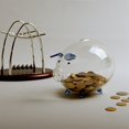 thumbnail image 3 of Pig Piggy Bank Money Boxes Coin Saving Box Cute Transparent Glass Souvenir Birth, 3 of 5
