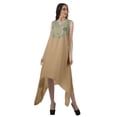 thumbnail image 2 of Moomaya Robe de Plage pour Femmes Sans Manches en Rayonne Unie à Ourlet Asymétrique pour Fête, 2 of 5