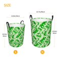 thumbnail image 3 of Sikiie Green Lizard Print Round Dirty Clothes Basket, Waterproof Standing Foldable Storage Basket, for Laundry Room, Bedroom, Bathroom Storage-Small, 3 of 6