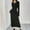 Black, variant on Blmnix Valentine Dresses for Women Elegant Stripe Faux-Wrap Dresses Brown V-Neck Long Sleeve Skirt for Women,S