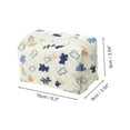 thumbnail image 2 of Unique Bargains 1 Pc Quilted Square Flowers Makeup Bag Beige Polyester, 2 of 6