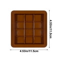 thumbnail image 3 of 3 Packs 2pcs 12 Compartment Silicone Chocolate Molds for Baking Oven Safe Reusable Candy Making Molds Brown 11.5x11.5cm Microwave Freezer Safe Dessert Molds for Home Bakers, 3 of 6