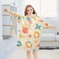 thumbnail image 5 of FORMRS Wearable Blanket Hoodie with Sleeves for Kids Cozy Flannel Sweatshirt, Beach Pattern, 5 of 7