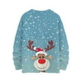 thumbnail image 4 of Women's Casual Long Sleeve Woolen Christmas Sweatshirt Fall Vacation Long Sleeve Pullover for Fall and Winter, Festive and Comfortable, Ideal as Christmas Sweaters for Women ,Sky Blue,XL, 4 of 4