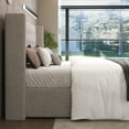 thumbnail image 6 of Sha Cerlin Full Size Lift up Hydraulic Large Storage Platform Bed Frame with Fabric Upholstered Button Tufted Wingback Headboard, Beige, 6 of 14