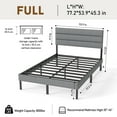 thumbnail image 5 of Bed Frames Full Size Upholstered Platform Bed Frame - With Headboard, No Box Spring Needed, 14'' Underbed Storage​,Adjustable Bed Base, 5 of 10