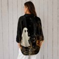 thumbnail image 2 of Nyfairy Plus Size Women's Halloween Print Long Sleeve Button Down Casual Shirt, 2 of 5