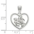thumbnail image 2 of 925 Sterling Silver Rh-plated LogoArt University of Miami Pendant in Heart; for Adults and Teens; for Women and Men, 2 of 2