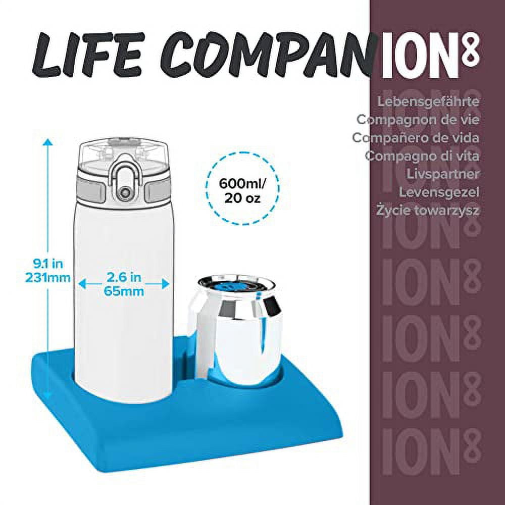 Ion8 Sport Water Bottle- Leakproof and BPA-free Water Bottle - Fits in Lunch Boxes, Handbags, Car Cup Holders, Backpacks and Bike Holders, 17 oz / 500 ml (Pack of 1) - OneTouch 1.0 - Sonic Green