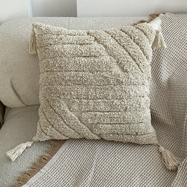 Fundas de cojín estilo boho de 43x43 cm, a rayas, decorativas para sofá o cama. Fundas de cojín de 43x43 cm, a rayas, estilo boho, vibrantes.,Wsvlmg